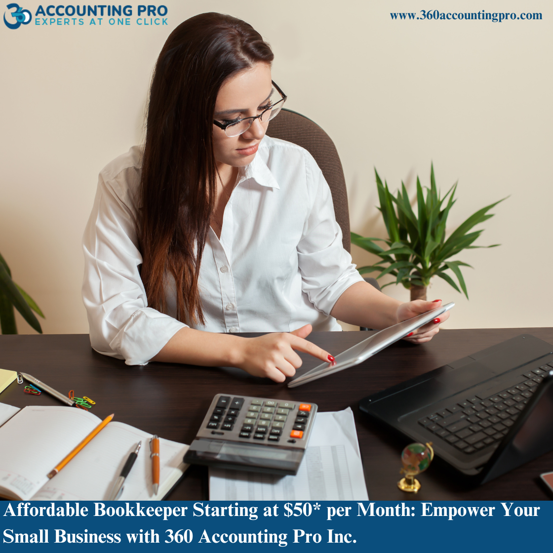 Affordable Bookkeeper Starting at $50* per Month: Empower Your Small Business with 360 Accounting Pro Inc.